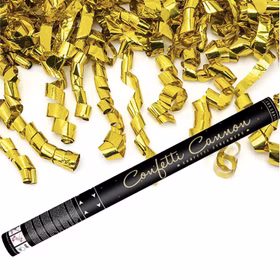 Shooter gold Luftschlangen gekringelt Konfettikanone 60 cm Deko Hochzeit Geburtstag Partyshooter Fasching Karneval Shooter gold Luftschlangen gekringelt Konfettikanone 60 cm Deko Hochzeit Geburtstag Partyshooter Fasching Karneval