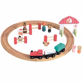 Spielzeug Holzeisenbahn Bauernhof mit Schienen und Figuren 24 Teile Holzspielzeug für Kinder Kleinkinder Geschenk Geburtstag Spielzeug Holzeisenbahn Bauernhof mit Schienen und Figuren 24 Teile Holzspielzeug für Kinder Kleinkinder Geschenk Geburtstag