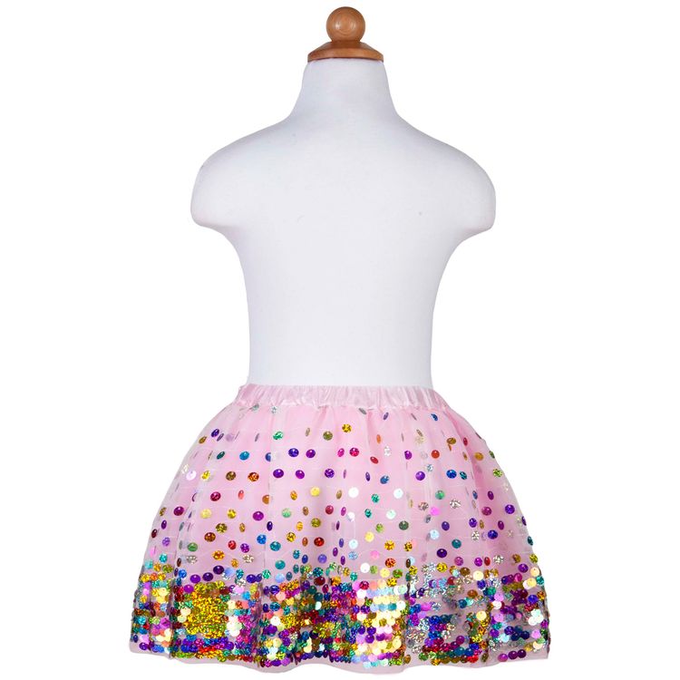 Geburtstagsrock rosa Einhorn mit Regenbogen Pailletten für Mädchen 4-6 Jahre Sommerrock Bekleidung Mädchen Geburtstagskind festlich