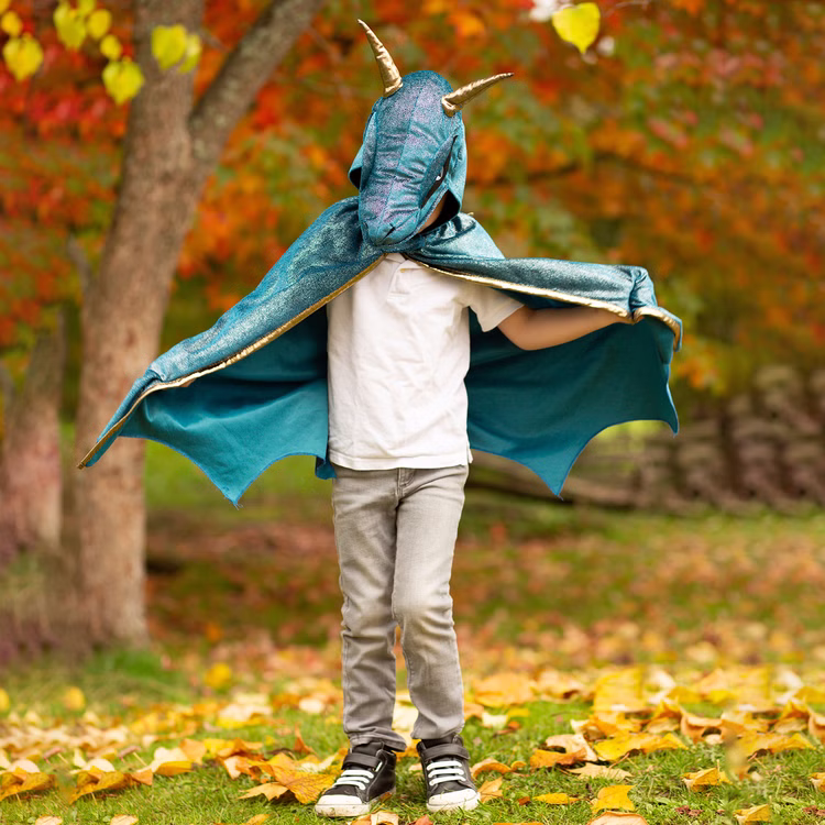 Drachen Kostüm für Kinder Sternennacht blau metallic 5-6 Jahre Drachenumhang Geburtstag Kinderfasching Karneval Drachen Kostüm für Kinder Sternennacht blau metallic 5-6 Jahre Drachenumhang Geburtstag Kinderfasching Karneval