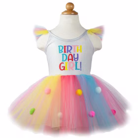 Geburtstagskleid Birthday Girl 4-5 Jahre Tüllkleid bunt mit Haarreif Sommerkleid Mädchen Geburtstagskind festlich feiern Geburtstagskleid Birthday Girl 4-5 Jahre Tüllkleid bunt mit Haarreif Sommerkleid Mädchen Geburtstagskind festlich feiern