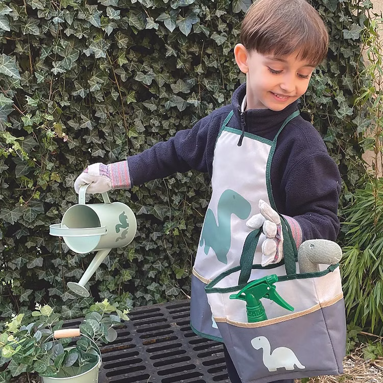 Schürze für Kinder inkl. Gartenwerkzeug 6-tlg. Gärtner-Set Hobbyschürze Garten-Schürze mit Dino-Motiv Dinosaurier Outdoor Spielzeug Schürze für Kinder inkl. Gartenwerkzeug 6-tlg. Gärtner-Set Hobbyschürze Garten-Schürze mit Dino-Motiv Dinosaurier Outdoor Spielzeug