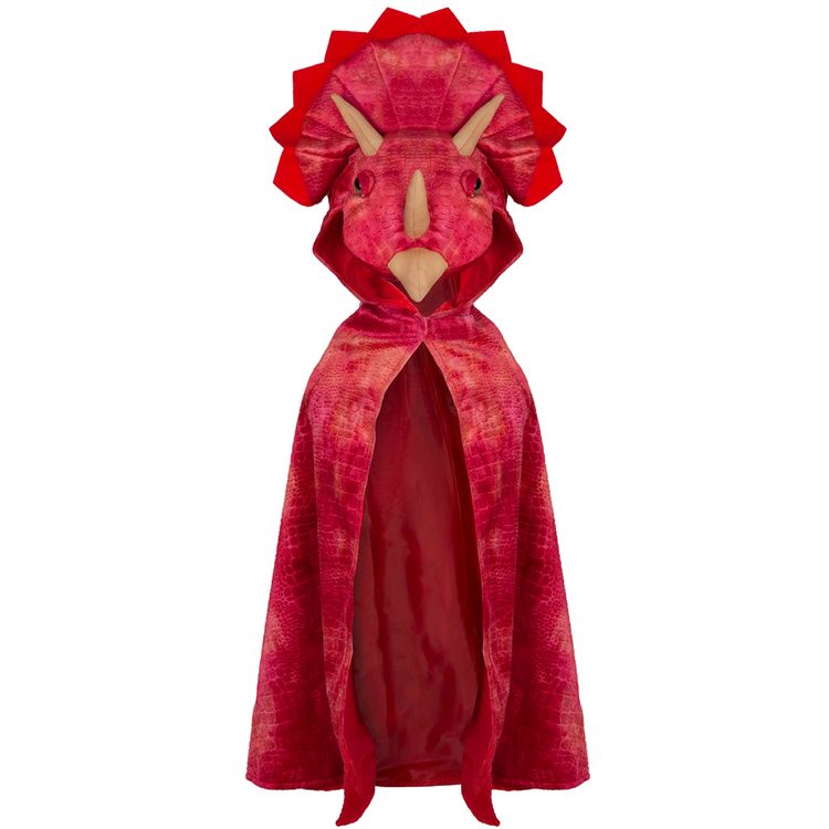 Triceratops Kostüm für Kinder Dino Saurier Umhang 4-6 Jahre rot Fasching Geburtstag Karneval Kinderfasching