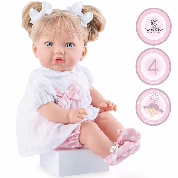 Puppe Lea 45 cm mit Haare & Schlafaugen Weichkörper Spielzeug Spielpuppe mit Bekleidung Mädchen Geschenk Geburtstag Puppe Lea 45 cm mit Haare & Schlafaugen Weichkörper Spielzeug Spielpuppe mit Bekleidung Mädchen Geschenk Geburtstag