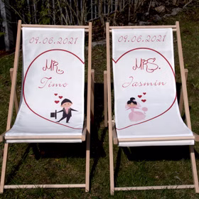 Personalisierte Partner Liegestuhl Mr. & Mrs. mit Wunschname Datum Hochzeitsgeschenk 2 Stück Geschenkidee Brautpaar Wedding Gift Hochzeit Trauung Personalisierte Partner Liegestuhl Mr. & Mrs. mit Wunschname Datum Hochzeitsgeschenk 2 Stück Geschenkidee Brautpaar Wedding Gift Hochzeit Trauung