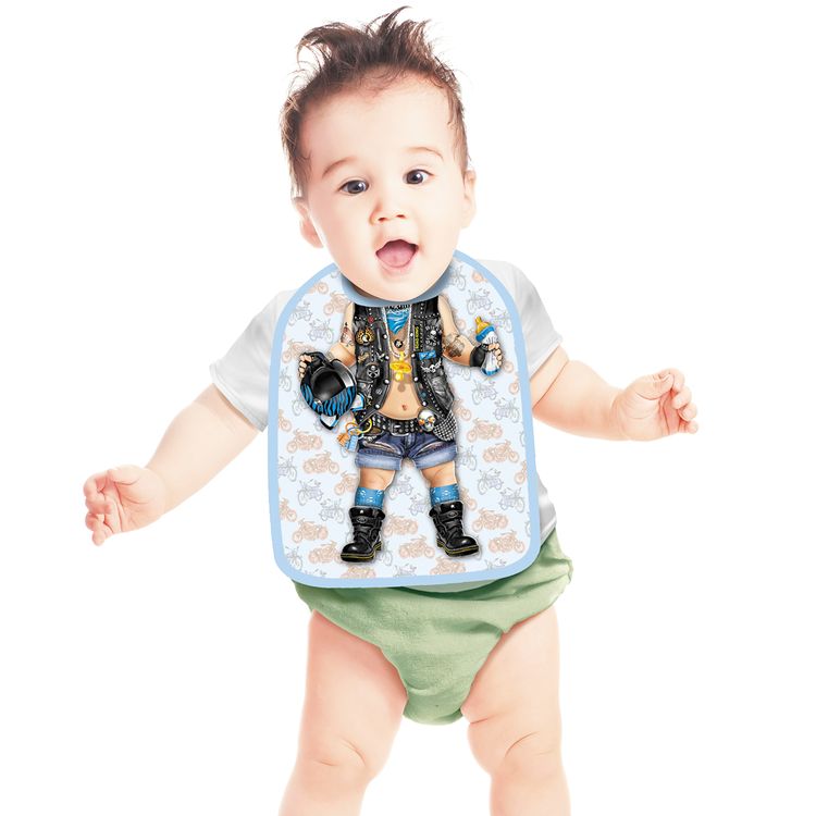 Baby Lätzchen Biker Boy zum Binden 33 x 25 cm Geschenkidee hautfreundlich 1. Geburtstag 
