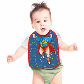 Baby Lätzchen Super Baby zum Binden 33 x 25 cm Geschenkidee hautfreundlich 1. Geburtstag