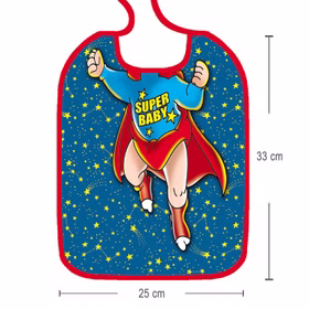 Baby Lätzchen Super Baby zum Binden 33 x 25 cm Geschenkidee hautfreundlich 1. Geburtstag