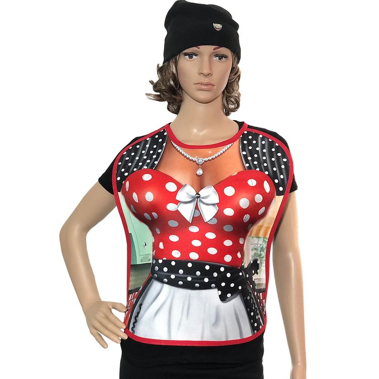 Erwachsenen Latz 43 x 40 cm 50er Jahre Dinner Lady Partygag Geburtstag Geschenk JGA Damen Herren witzige Geschenkidee