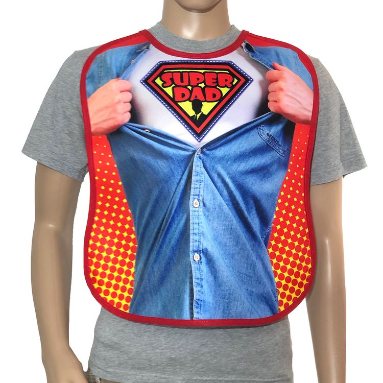 Erwachsenen Latz 43 x 40 cm Super Dad Partygag Geburtstag Geschenk JGA Herren Geschenkidee Vatertag Super-Papa