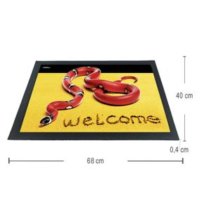 Witzige Fußmatte Schlange rote Königsnatter 3D-Motiv bunt 68x40x04 cm Haushalt & Wohnen Geschenkidee