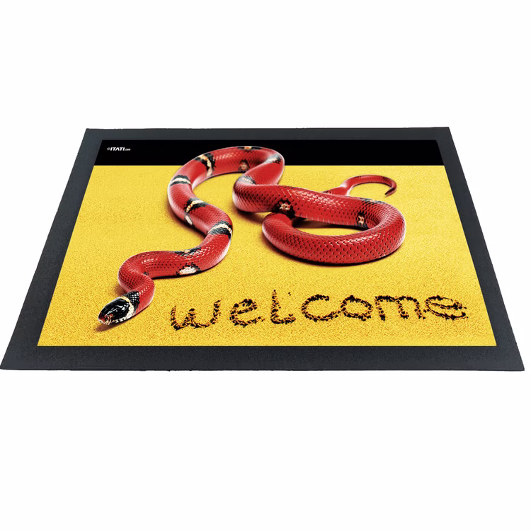 Witzige Fußmatte Schlange rote Königsnatter 3D-Motiv bunt 60x40x04 cm Haushalt & Wohnen Geschenkidee Witzige Fußmatte Schlange rote Königsnatter 3D-Motiv bunt 68x40x04 cm Haushalt & Wohnen Geschenkidee