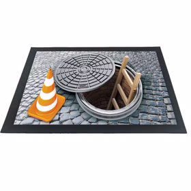 Witzige Fußmatte Gullideckel Kanaldeckel 3D-Motiv bunt 68x40x04 cm Haushalt & Wohnen Geschenkidee Witzige Fußmatte Gullideckel Kanaldeckel 3D-Motiv bunt 68x40x04 cm Haushalt & Wohnen Geschenkidee