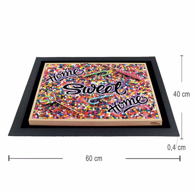 Witzige Fußmatte Candy Home Sweet Home 3D-Motiv bunt 60x40x04 cm Haushalt & Wohnen Geschenkidee Witzige Fußmatte Candy Home Sweet Home 3D-Motiv bunt 60x40x04 cm Haushalt & Wohnen Geschenkidee