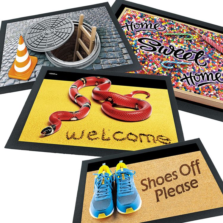 Witzige Fußmatte Candy Home Sweet Home 3D-Motiv bunt 60x40x04 cm Haushalt & Wohnen Geschenkidee