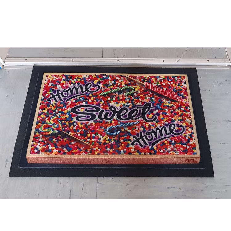 Witzige Fußmatte Candy Home Sweet Home 3D-Motiv bunt 60x40x04 cm Haushalt & Wohnen Geschenkidee Witzige Fußmatte Candy Home Sweet Home 3D-Motiv bunt 60x40x04 cm Haushalt & Wohnen Geschenkidee