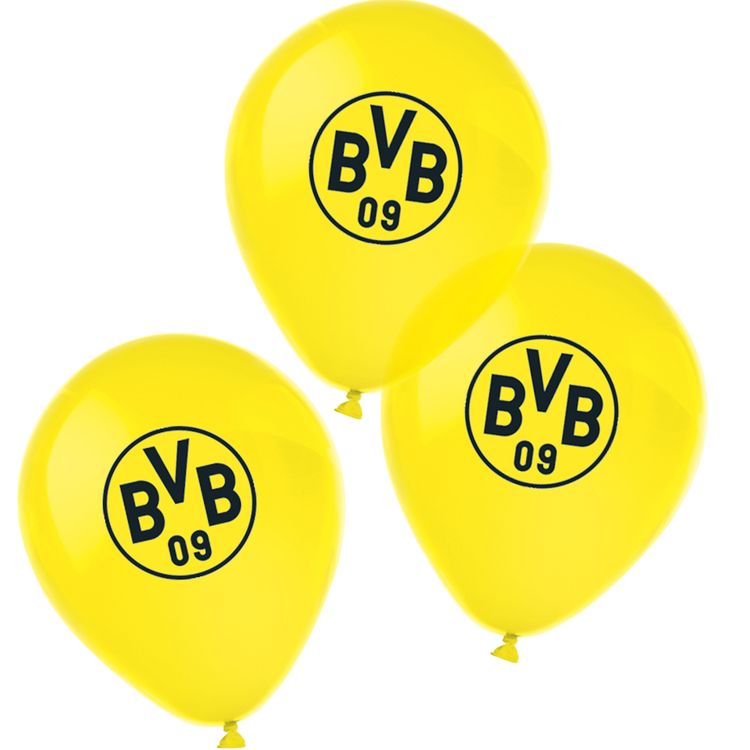 XXL BVB Borussia Dortmund Party-Set schwarz-gelb 61-tlg. Party-Deko BVB 09 Partyset 61 Teile mit Tellern, Bechern, Servietten Luftballons, Banner, Einladungskarten, Knicklichtern und Wimpelkette, ideal für Kindergeburtstag und Fußballfans.