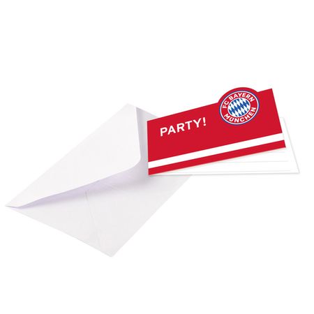 FC Bayern München Einladungskarten mit Umschlägen Fußball 8 Stück Party-Zubehör