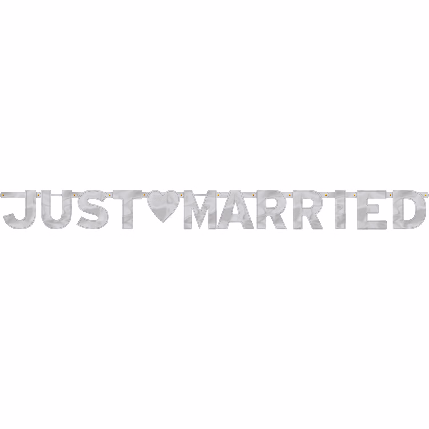 Partykette Just Married silber 167 x 16 cm aus Papier Tisch-Deko Dekoration Wedding Silberne Hochzeit