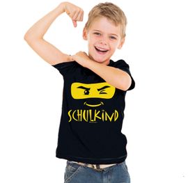 Schulkind T-Shirt ABC-Schütze schwarz mit XXL Folienballon Zuckertüte zum Personalisieren Geschenkidee Schulanfang Zuckertütenbaum Mädchen Jungen