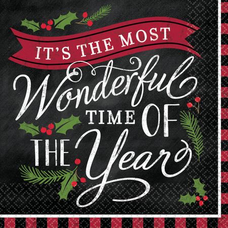 Weihnachts-Servietten It's the most wonderful time of the year 16 Stück Tisch-Deko