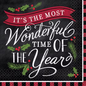 Weihnachts-Servietten It's the most wonderful time of the year 16 Stück Tisch-Deko Party-Zubehör Weihnachtsfeier Advent