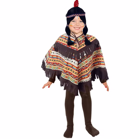 Indianer Kostüm für Kinder Gr. 104-116 Poncho gemustert Ureinwohner Nordamerika Fasching Karneval Mottoparty Kinderfasching Indianer Kostüm für Kinder Gr. 104-116 Poncho gemustert Ureinwohner Nordamerika Fasching Karneval Mottoparty Kinderfasching Hinweis: KI generiertes Bild