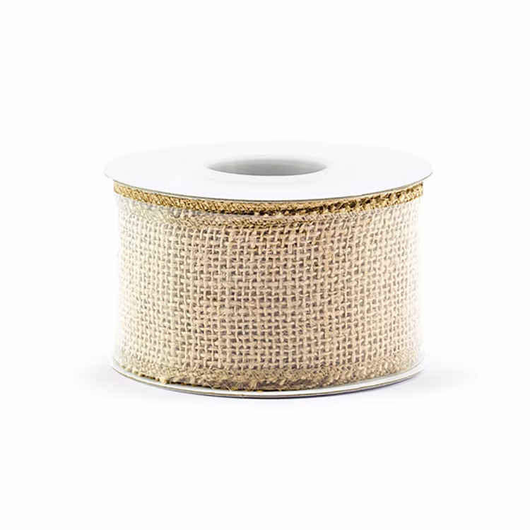 Juteband Natur 5 cm x 5 m Dekoband Geschenkband Hochzeit Basteln Deko-Band Hochzeit Weihnachten Geburtstag Naturbraunes Juteband auf Rolle mit 5 Metern Länge und 5 Zentimetern Breite für Dekorationen und Bastelarbeiten.