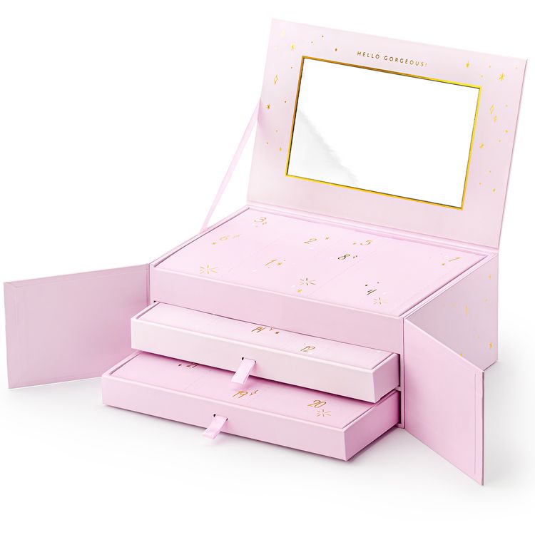 Adventskalender Mädchen Schmuck mit Schmuckkasten rosa Etui  24 Adventskalender-Fenster Geschenkidee Mädchen hochwertig Advent Weihnachten Geburtstag