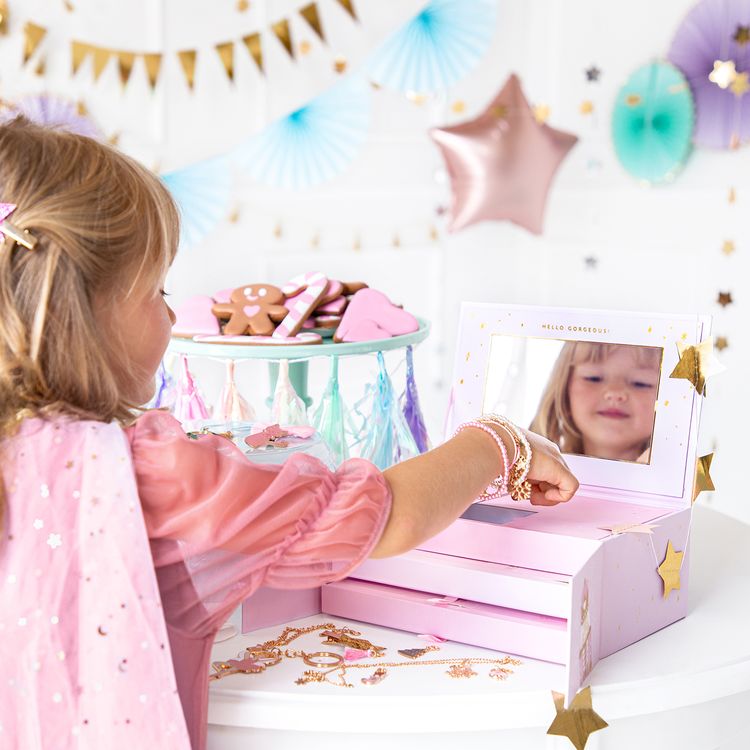 Adventskalender Mädchen Schmuck mit Schmuckkasten rosa Etui  24 Adventskalender-Fenster Geschenkidee Mädchen hochwertig Advent Weihnachten Geburtstag