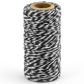 DIY Baumwoll-Schnur zweifarbig 50m Deko-Band Paketschnur Baumwollfaden zum Basteln Weihnachten Geschenke einpacken Hochzeits-Deko Tisch-Deko
