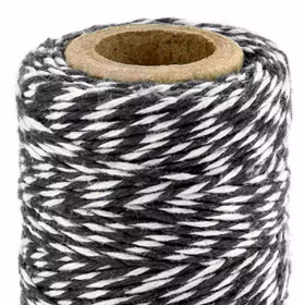 DIY Baumwoll-Schnur zweifarbig 50m Deko-Band Paketschnur Baumwollfaden zum Basteln Weihnachten Geschenke einpacken Hochzeits-Deko Tisch-Deko