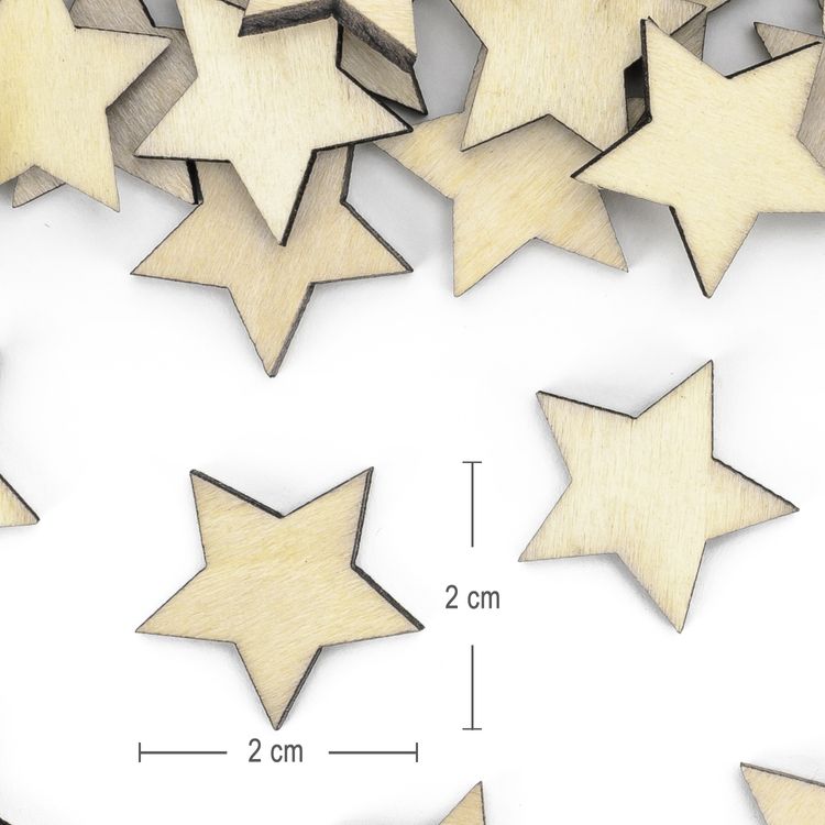 Tischdeko 50 Mini Holzsterne aus Holz Streudeko 2 x 2 cm zum Bemalen Deko-Zubehör DIY Basten Weihnachten Winter Geburtstag Mottoparty