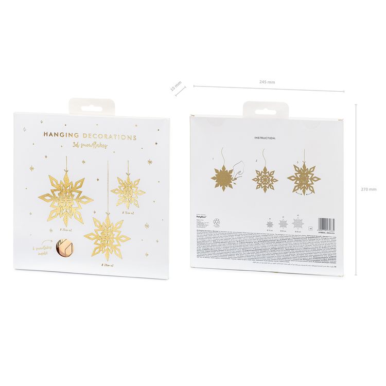 Tischdeko Aufhänger Papiersterne Schneeflocke Weihnachten Geburtstag Silvester 6 Stück Deko-Aufhänger Winter