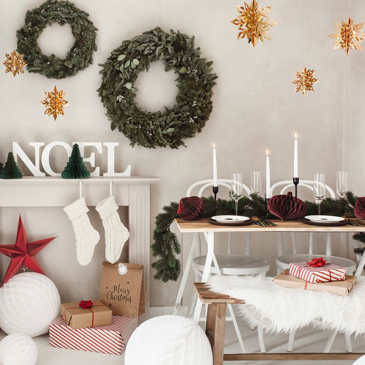 Tischdeko Aufhänger Papiersterne Schneeflocke Weihnachten Geburtstag Silvester 6 Stück Deko-Aufhänger Winter