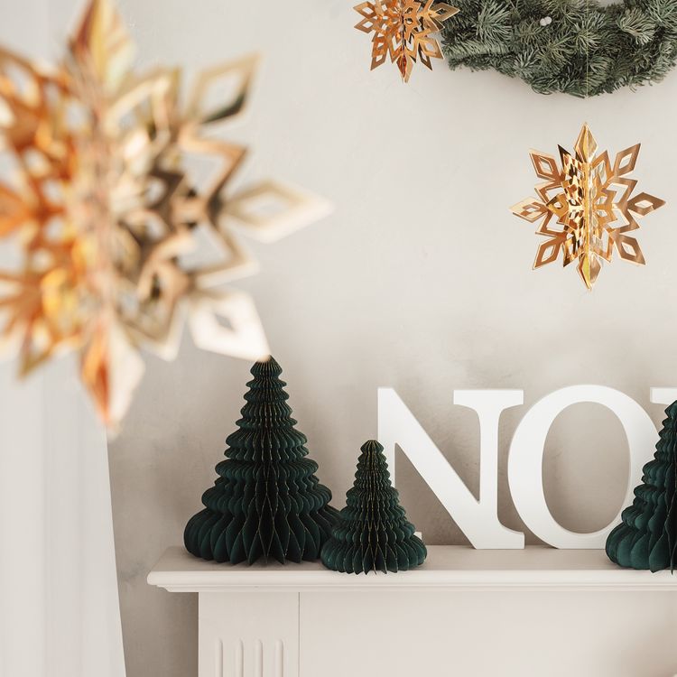 Tischdeko Aufhänger Papiersterne Schneeflocke Weihnachten Geburtstag Silvester 6 Stück Deko-Aufhänger Winter