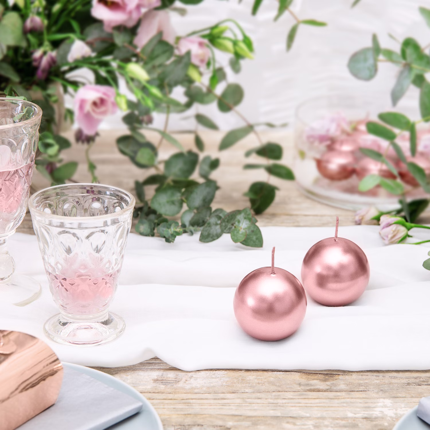 Runde Kerzen 10 Stück 6 cm Kugelkerzen Deko roséfarben goldfarben Hochzeit Weihnachten Geburtstag Tisch-Deko Runde Kerzen 10 Stück 6 cm Kugelkerzen Deko roséfarben goldfarben Hochzeit Weihnachten Geburtstag Tisch-Deko