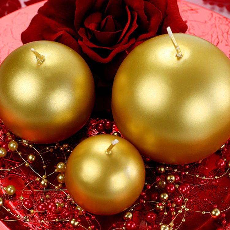 Runde Kerzen 10 Stück 6 cm Kugelkerzen Deko metallic rosé gold  Runde Kerzen 10 Stück 6 cm Kugelkerzen Deko roséfarben goldfarben Hochzeit Weihnachten Geburtstag Tisch-Deko