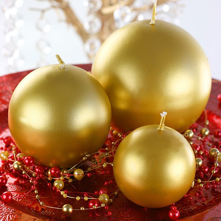 Runde Kerzen 10 Stück 6 cm Kugelkerzen Deko metallic rosé gold  Runde Kerzen 10 Stück 6 cm Kugelkerzen Deko roséfarben goldfarben Hochzeit Weihnachten Geburtstag Tisch-Deko