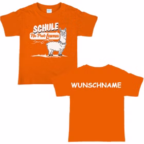 Kinder T-Shirt Schulanfänger Lama mit Wunschname Gr. 110-152 orange SALE Zuckertüte Geschenkidee Kinder T-Shirt Schulanfänger Lama mit Wunschname Gr. 110-152 orange SALE Zuckertüte Geschenkidee
