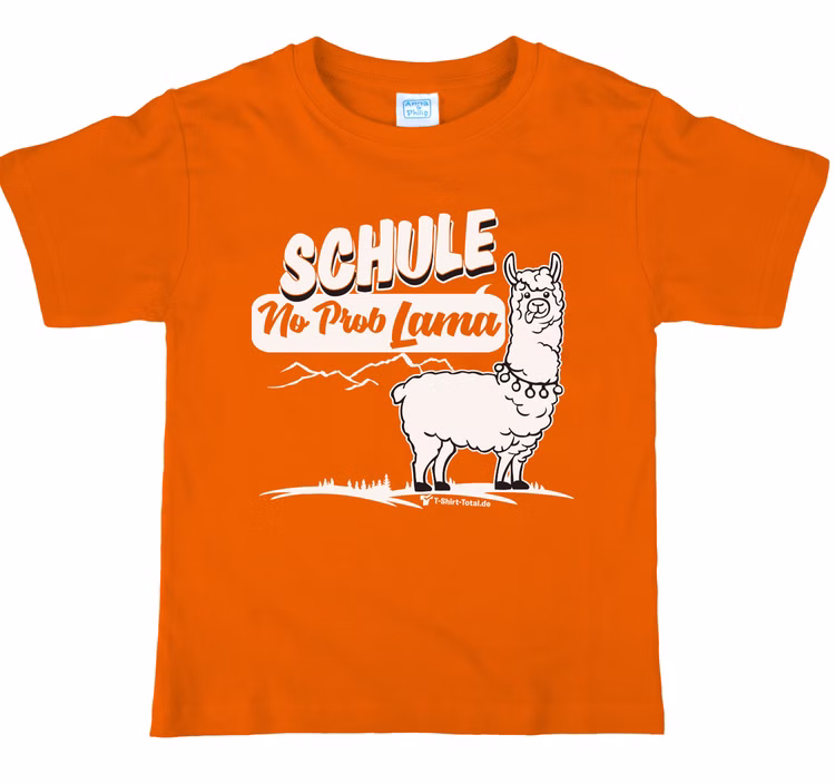 Kinder T-Shirt Schulanfänger Lama mit Wunschname Gr. 110-152 orange SALE Zuckertüte Geschenkidee Kinder T-Shirt Schulanfänger Lama mit Wunschname Gr. 110-152 orange SALE Zuckertüte Geschenkidee