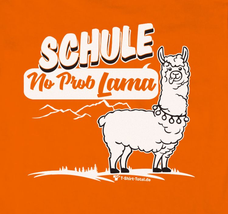 Kinder T-Shirt Schulanfänger Lama mit Wunschname Gr. 110-152 orange SALE Zuckertüte Geschenkidee