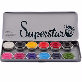 Gesichts- und Körperschminke 12 Farben bunt Aqua Schminke Kostüm-Zubehör Make-Up Fasching Karneval Mottoparty Kinder-Geburtstag Gesichts- und Körperschminke 12 Farben bunt Aqua Schminke Kostüm-Zubehör Make-Up Fasching Karneval Mottoparty Kinder-Geburtstag