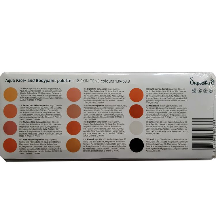 Gesichts- und Körperschminke 6 Pastellfarben Aqua Schminke Kostüm-Zubehör Make-Up Fasching Karneval Mottoparty Kinder-Geburtstag