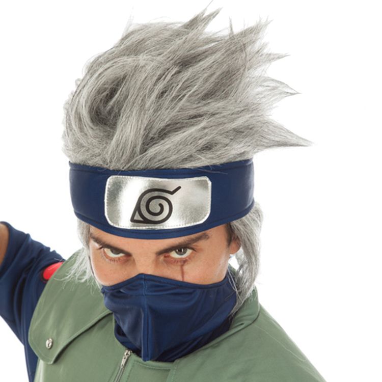 Kakashi Hatake Perücke Naruto grau für Erwachsene Kakashi Hatake Perücke Naruto für Erwachsene Onesize grau Kostüm-Zubehör Fasching Karneval Mottoparty