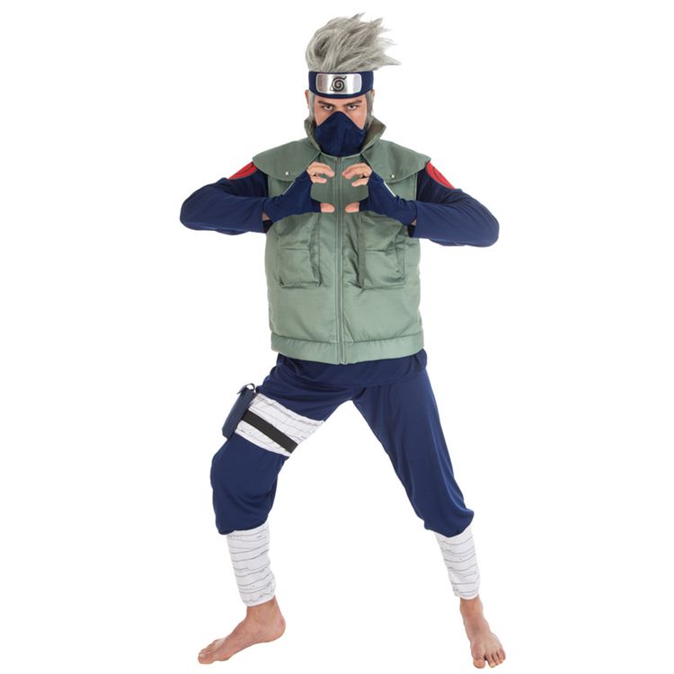 Kakashi Hatake Kostüm deluxe für Erwachsene Naruto inkl. Perücke Kakashi Hatake Kostüm deluxe für Erwachsene Naruto inkl. Perücke Gr. S-L Fasching Karneval Mottoparty Cosplay