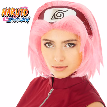 Sakura Haruno Perücke rosa Anime Manga für Damen Onesize Kostüm-Zubehör Fasching Karneval Mottoparty Sakura Haruno Perücke rosa Anime Manga für Damen Onesize Kostüm-Zubehör Fasching Karneval Mottoparty