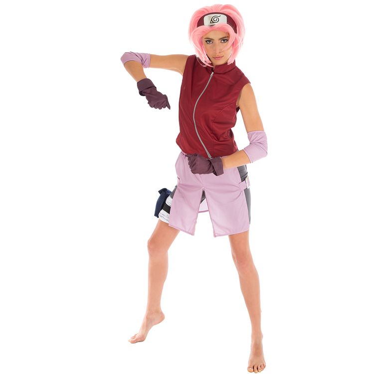 Sakura Haruno Kostüm deluxe Naruto für Damen inkl. Perücke Sakura Haruno Kostüm deluxe Naruto für Damen inkl. Perücke Gr. XS-L rosa Fasching Karneval Mottoparty Manga Anime Paarkostüm