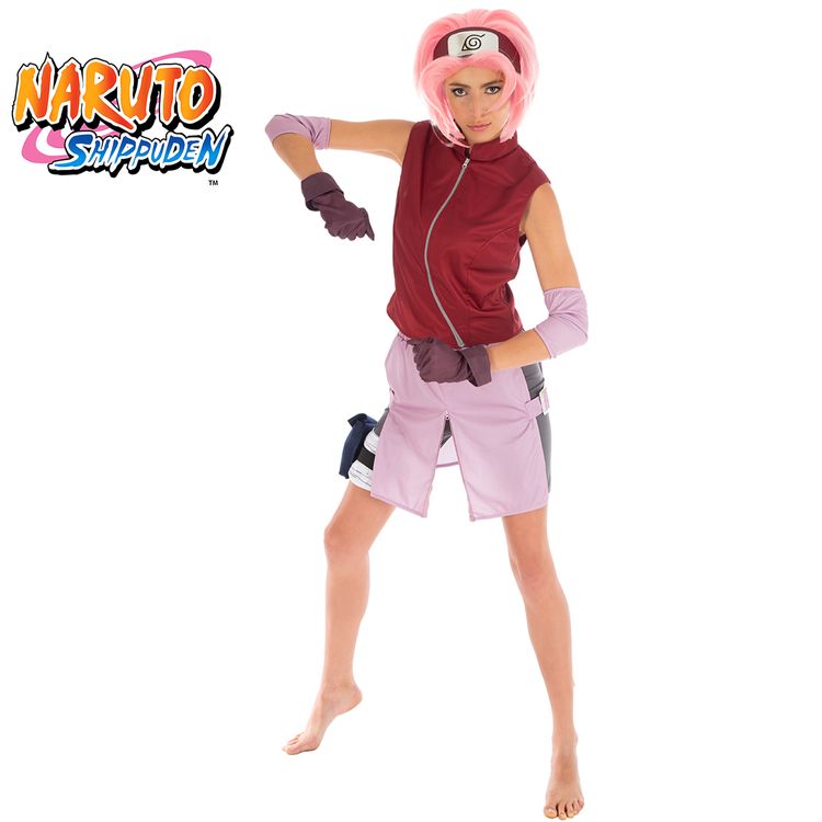 Sakura Haruno Kostüm deluxe Naruto für Damen inkl. Perücke Sakura Haruno Kostüm deluxe Naruto für Damen inkl. Perücke Gr. XS-L rosa Fasching Karneval Mottoparty Manga Anime Paarkostüm