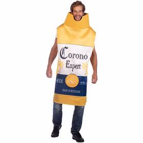 Corona Bier Kostüm für Erwachsene Onesize gelb Fasching Karneval JGA Mottoparty Unisex für Damen und Herren Corona Bier Kostüm für Erwachsene Onesize gelb Fasching Karneval JGA Mottoparty Unisex für Damen und Herren
